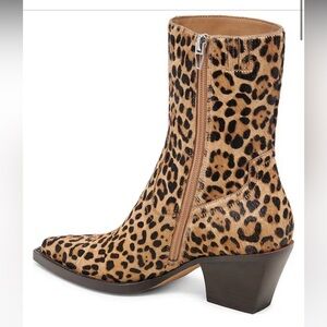 Dolce Vita Rutger Western Leopard Print calf Hair Ankle Boots *New*